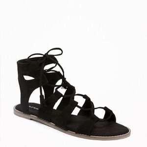 Old Navy Black Lace-up Gladiator Women's Sandals Size 7.5